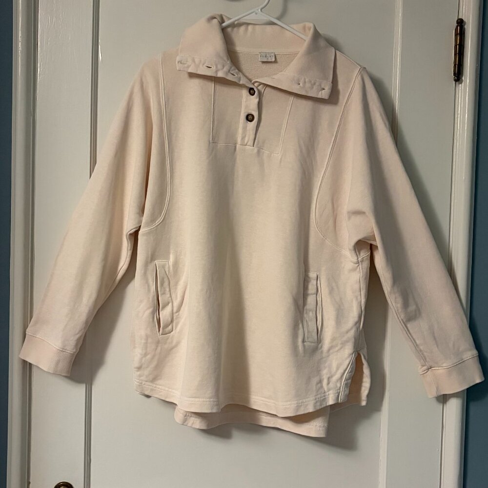 Poetry cream oversized pullover hemp organic cotton size 6 lagenlook minimalist